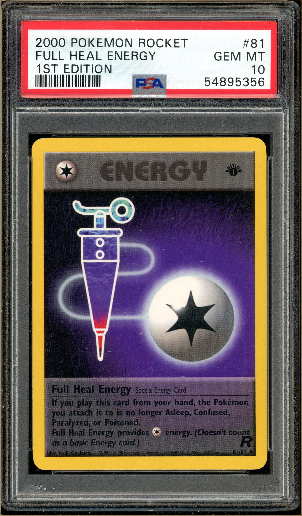 Pokémon - Full Heal Energy - Team Rocket 1st Edition #81 PSA 10