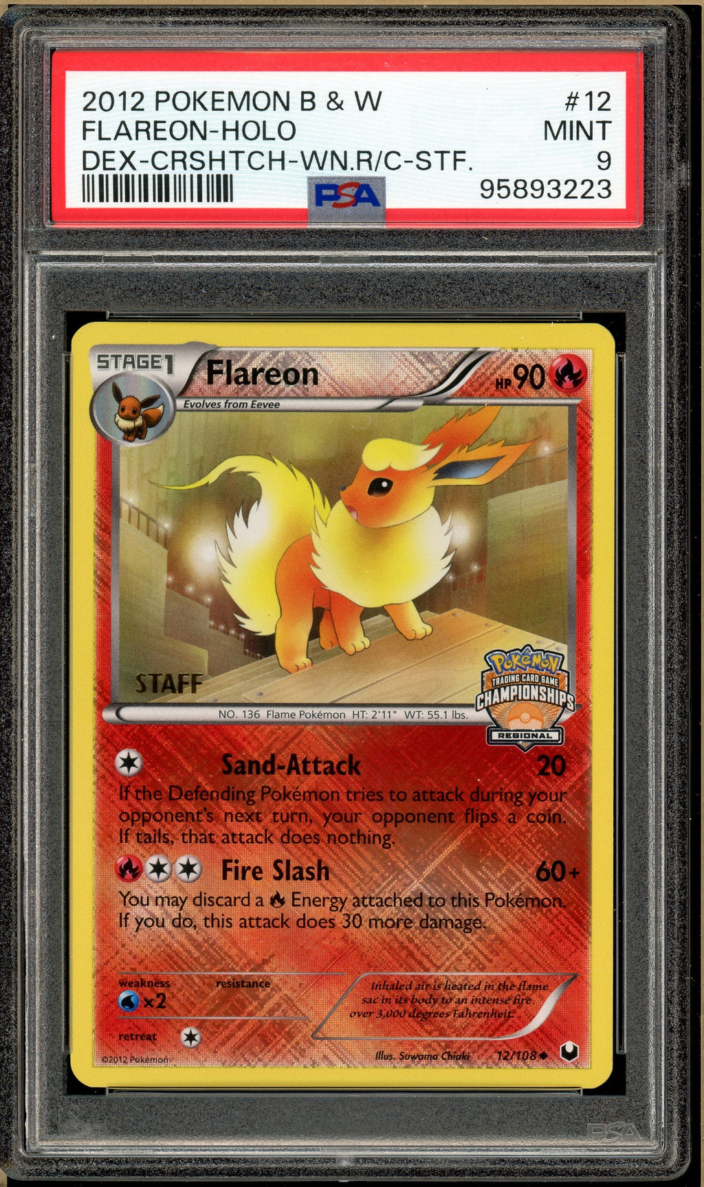 Pokémon - Flareon, Dark Explorers Staff Promo #12 PSA 9