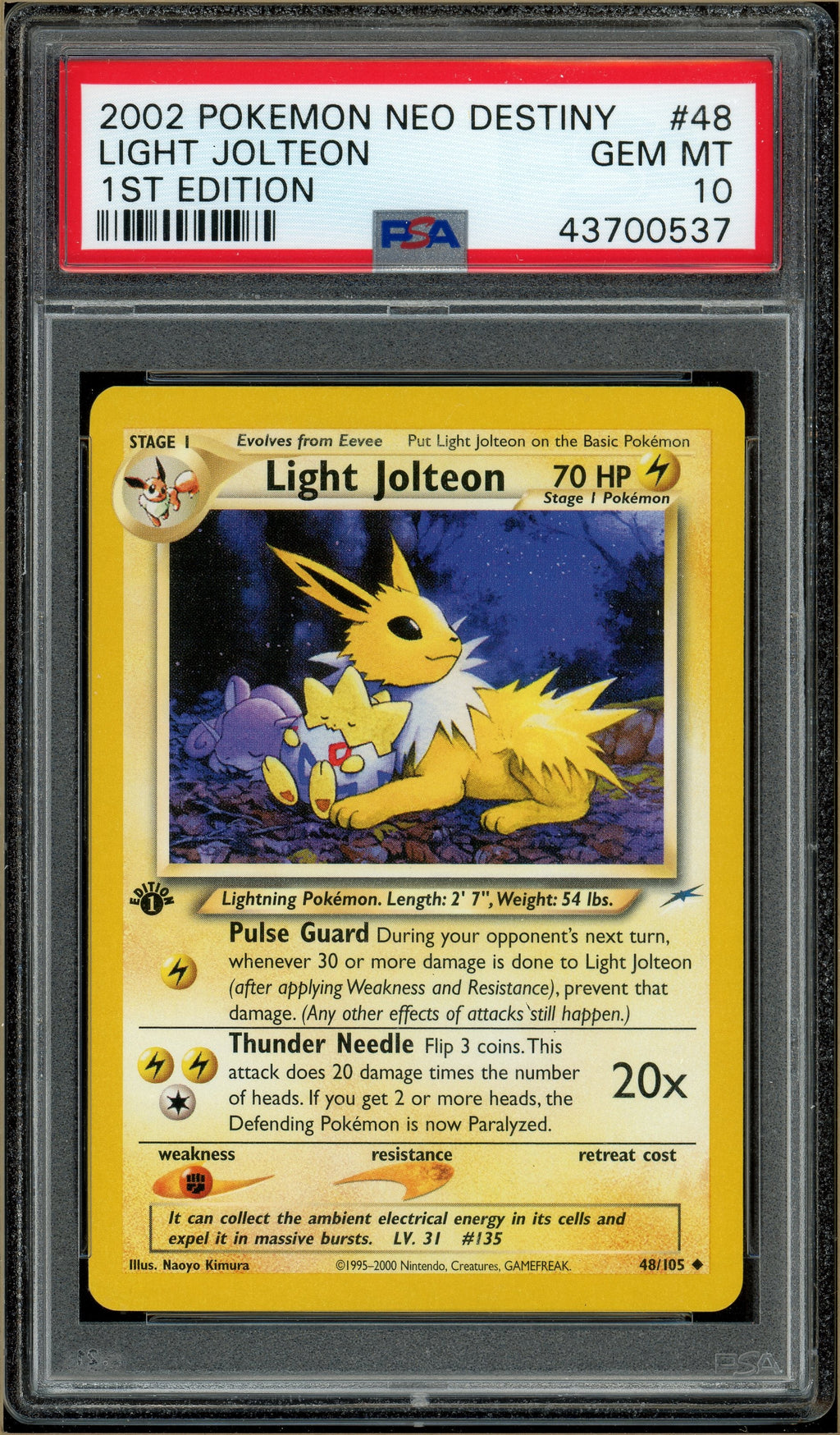 Pokémon - Light Jolteon Neo Destiny 1st Edition #48 PSA 10